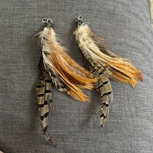 Handmade feather earrings